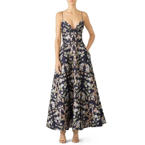 Monique Lhuillier Dresses & Skirts - ML Monique Lhuillier Midnight Floral Jacquard Maxi Dress